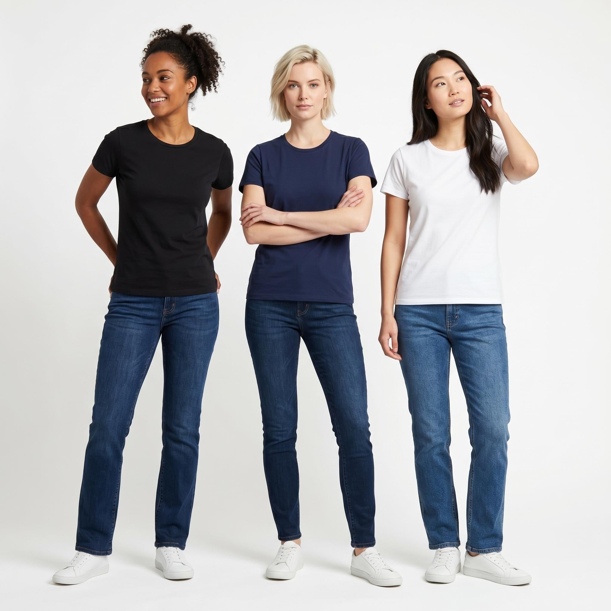 3 Pack Women's 100% Cotton T-Shirts | Soft Breathable Crew Neck Everyday Essential Tees