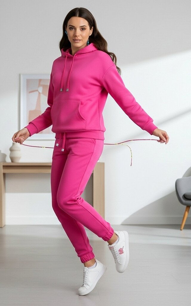Pink Hoodie Tracksuit Pink