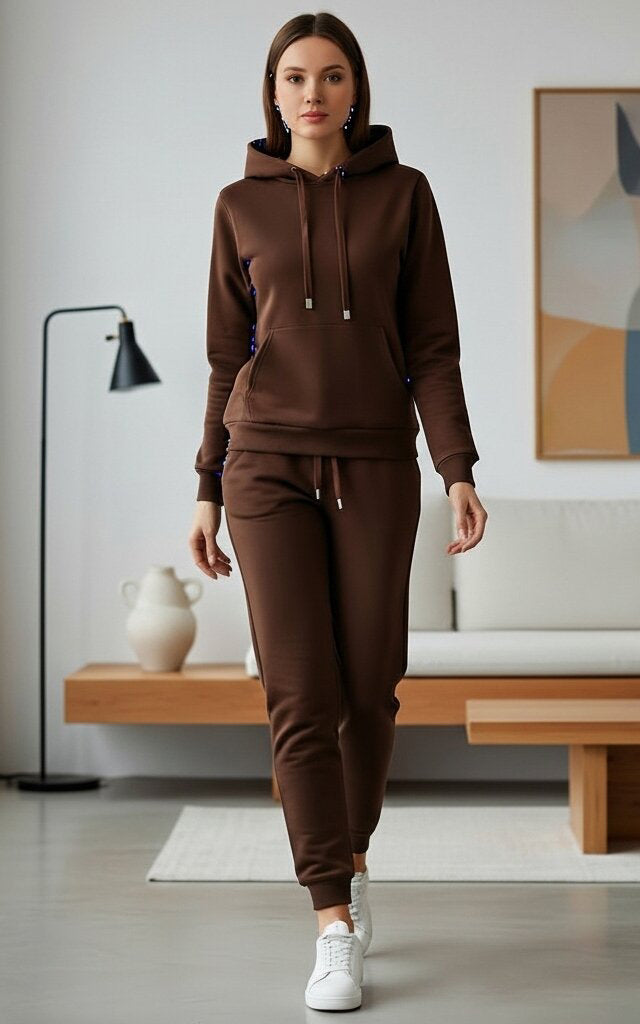 Chocolate Brown Hoodie Tracksuit