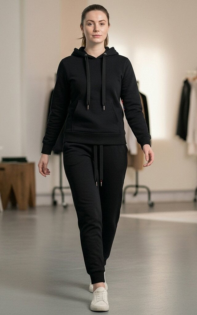 Black Hoodie Tracksuit Black