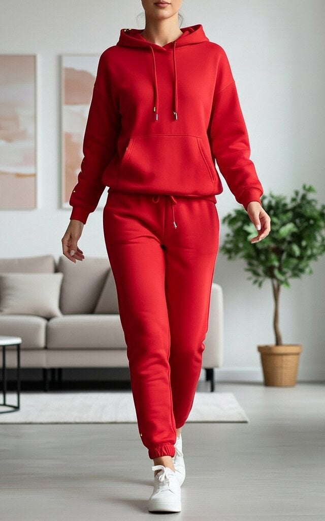 Red Hoodie Tracksuit