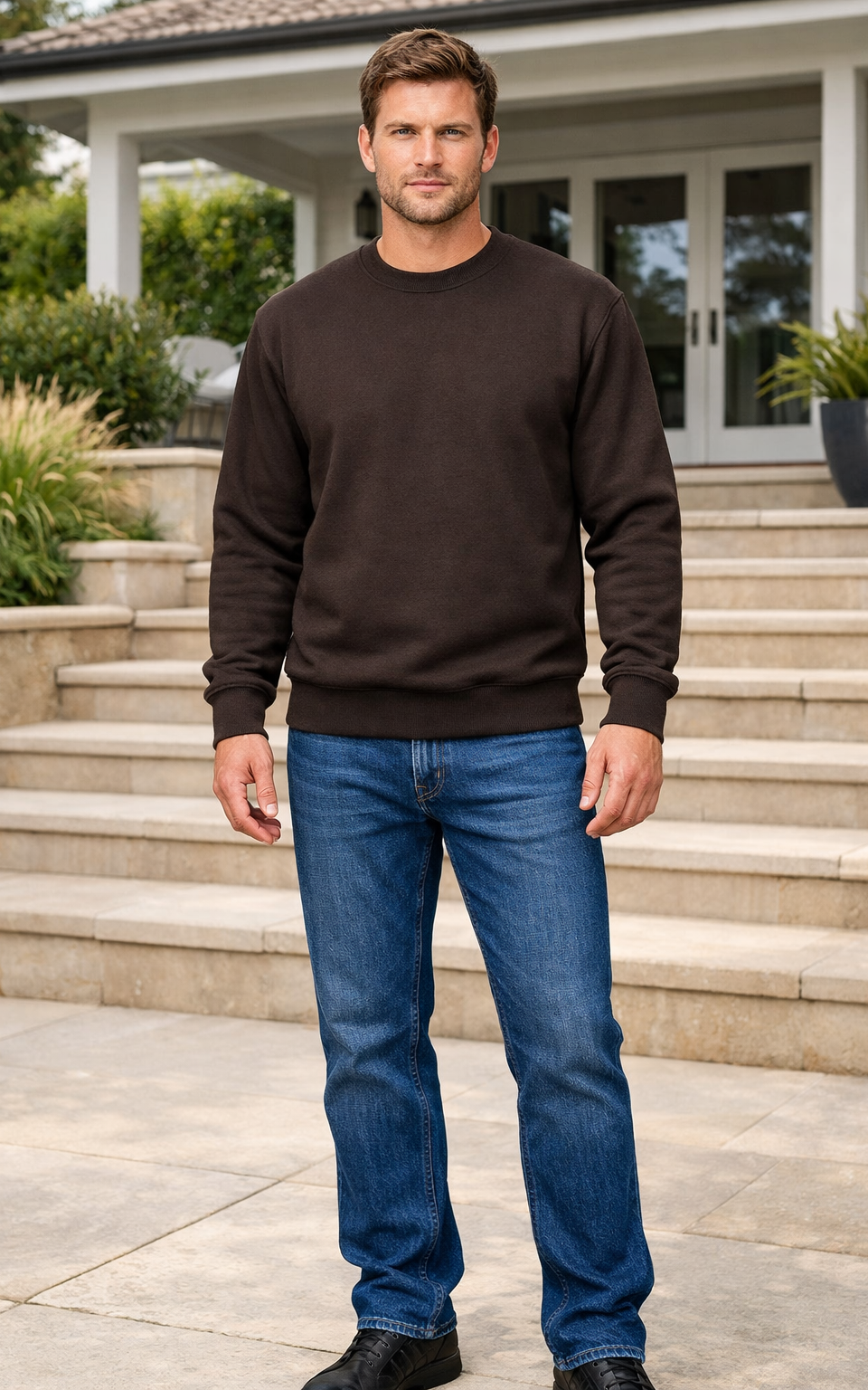 Dark Brown Men's Classic Sweatshirt