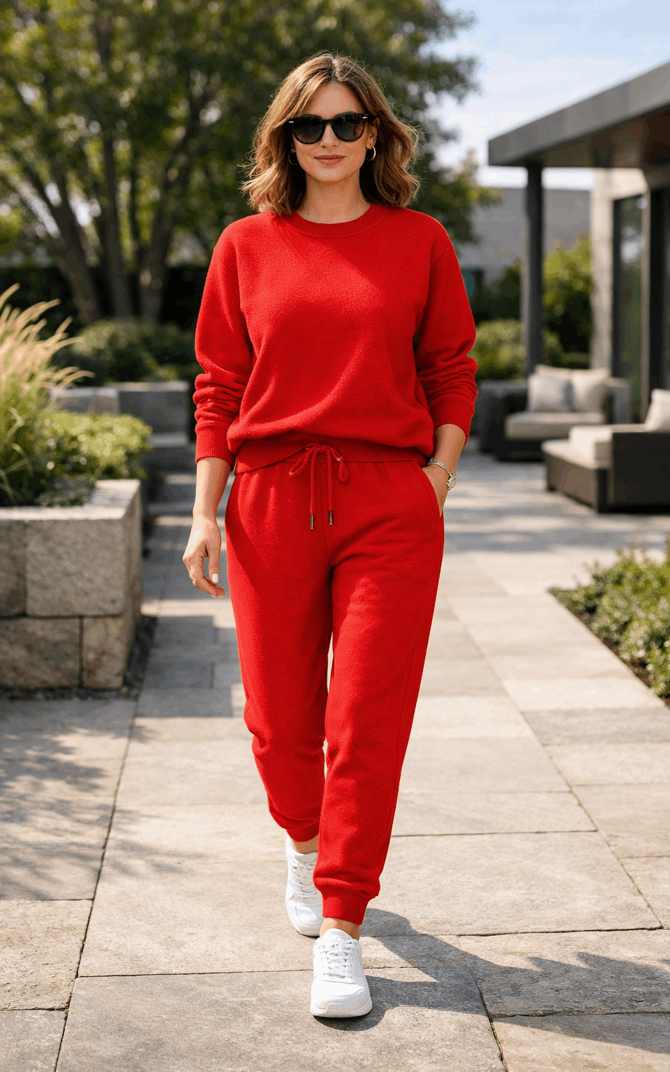 Red Sweatshirt Tracksuit