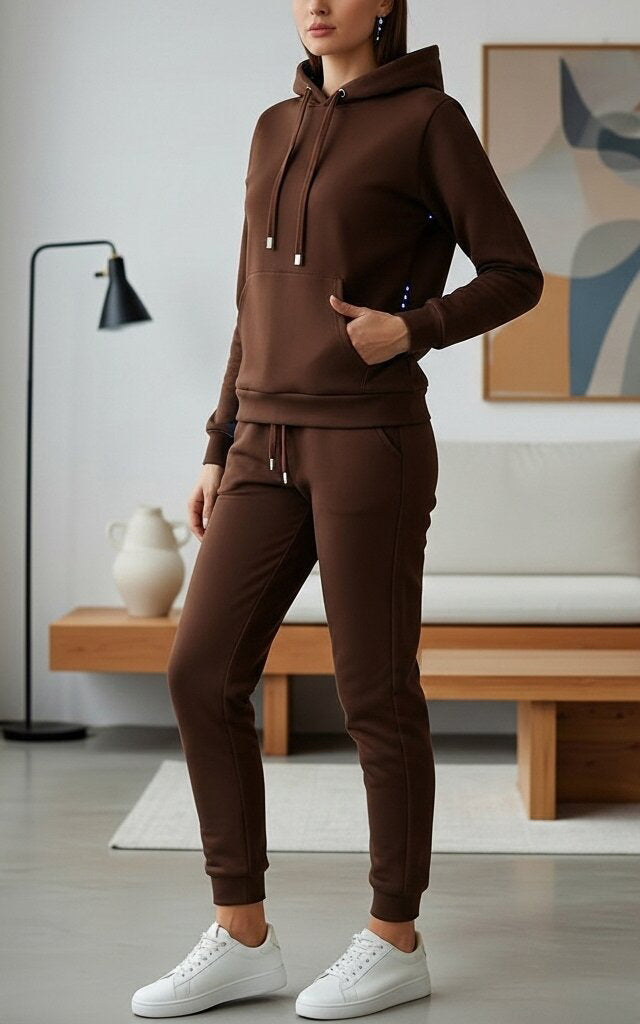 Chocolate Brown Hoodie Tracksuit