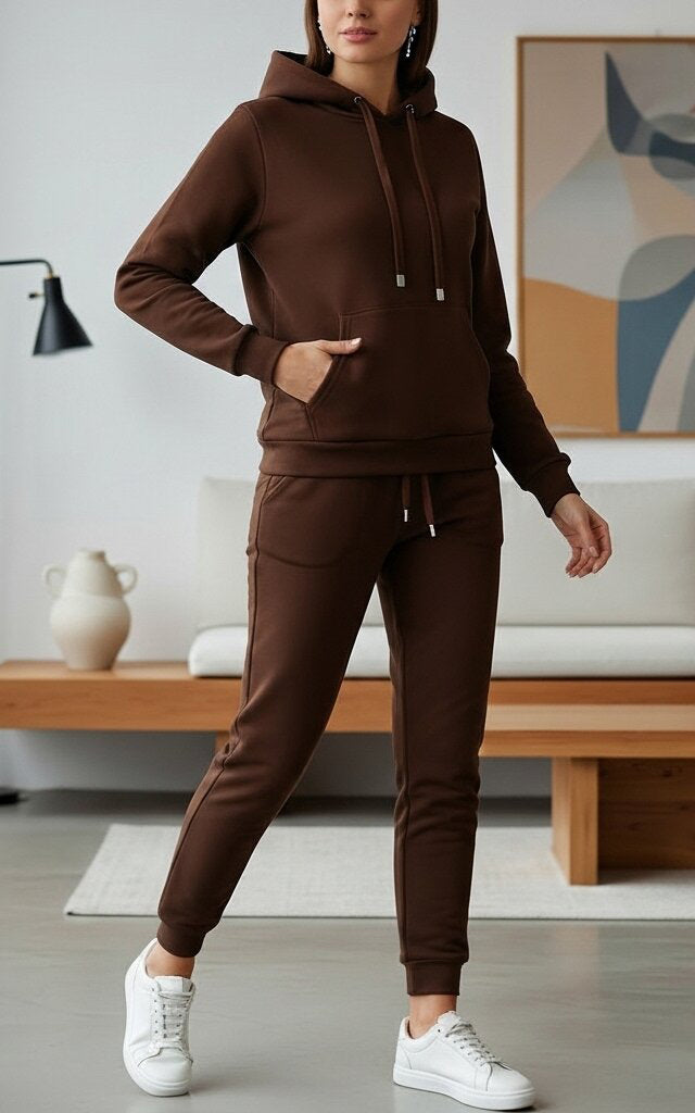 Chocolate Brown Hoodie Tracksuit