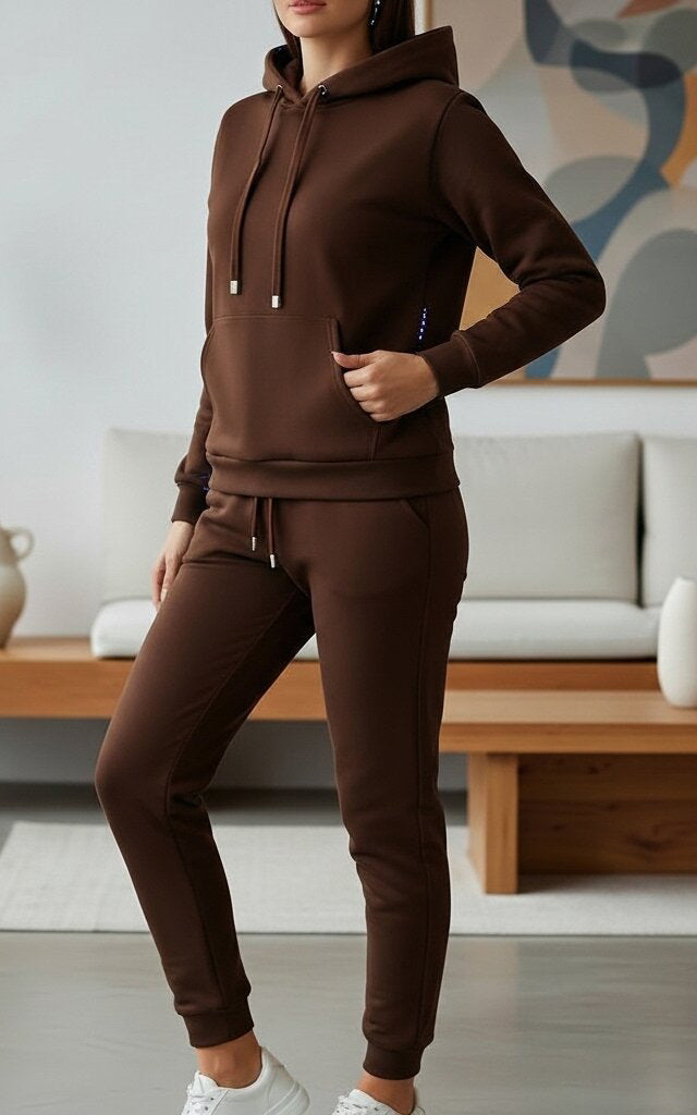 Chocolate Brown Hoodie Tracksuit