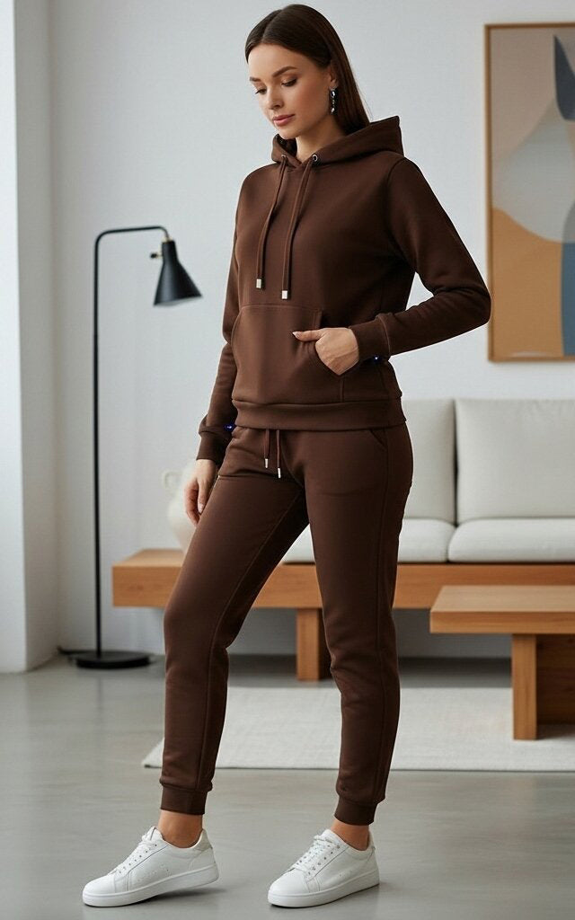 Chocolate Brown Hoodie Tracksuit Chocolate Brown