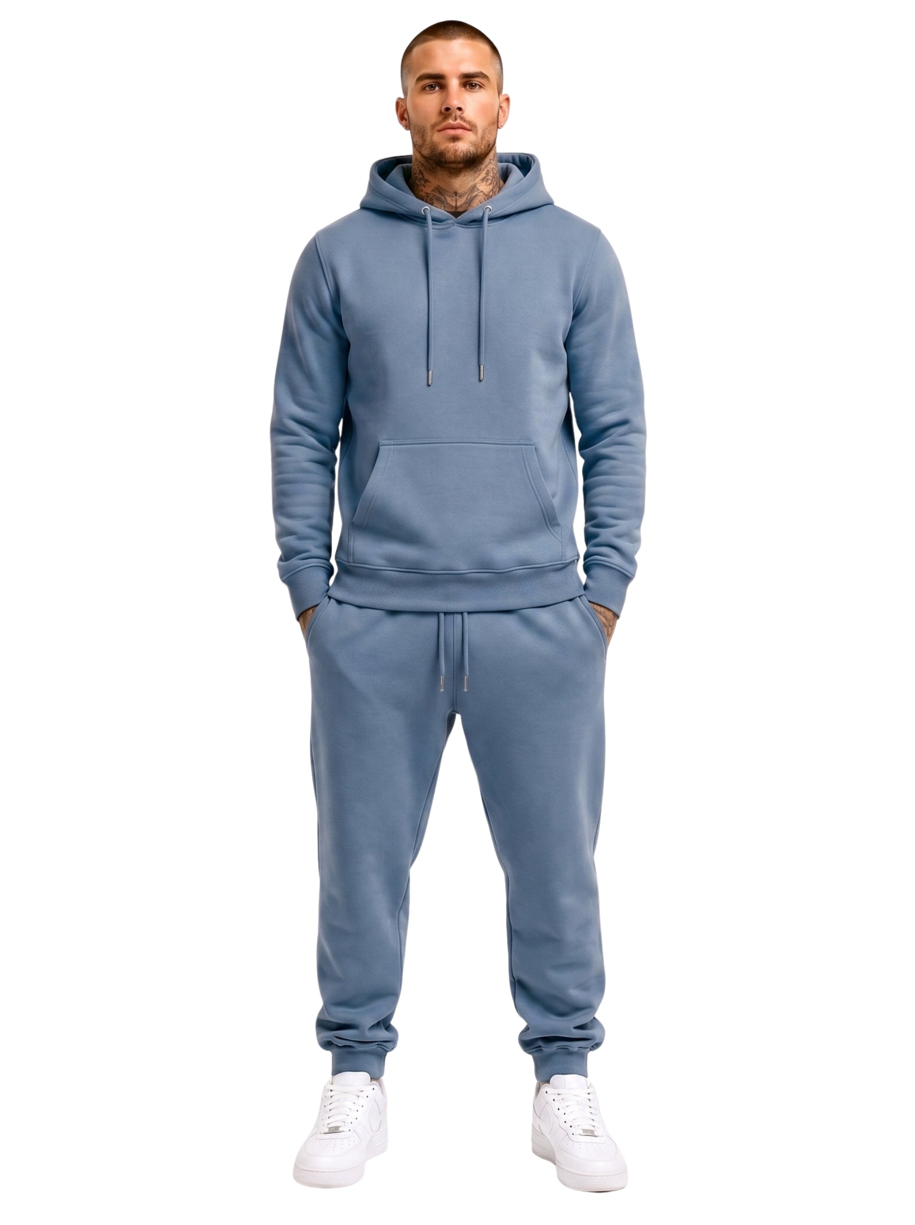 Premium Men's Hoodie Tracksuit | SKM sky blue