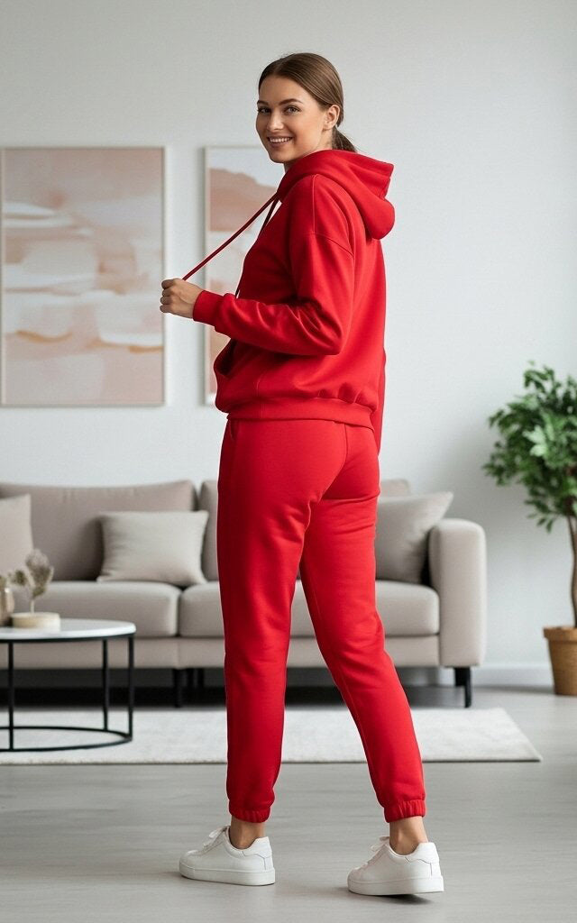 Red Hoodie Tracksuit Red