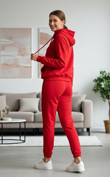 Red Hoodie Tracksuit Red