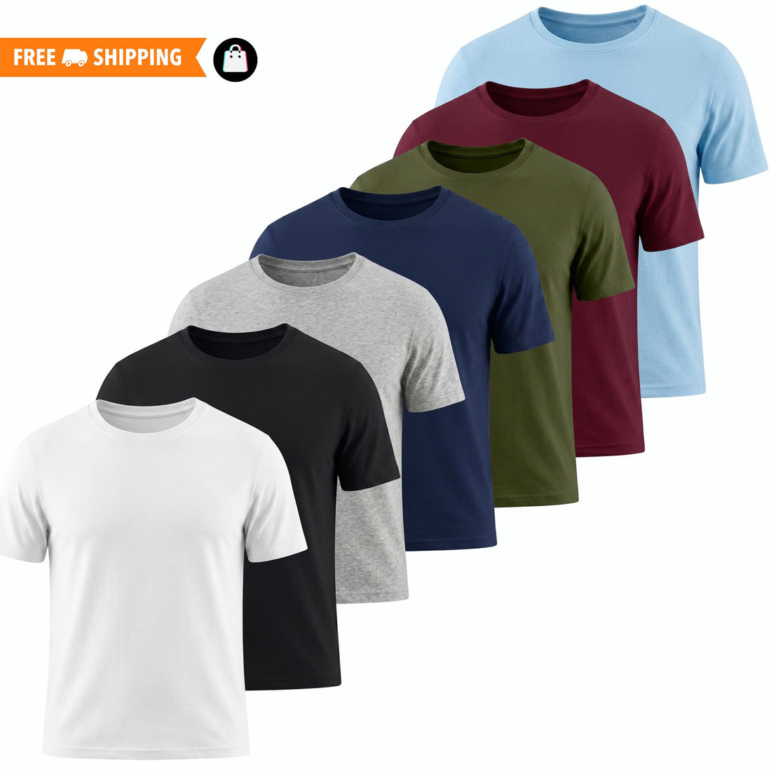 3 Pack Men's 100% Cotton T-Shirts | Soft Breathable Crew Neck Everyday Essential Tees Black
