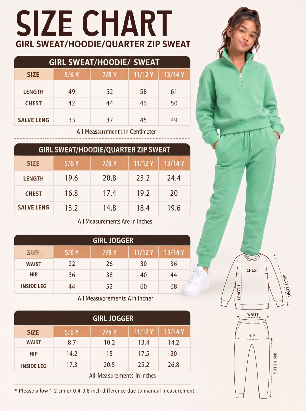 Girls Quarter Zip Tracksuit | SKM