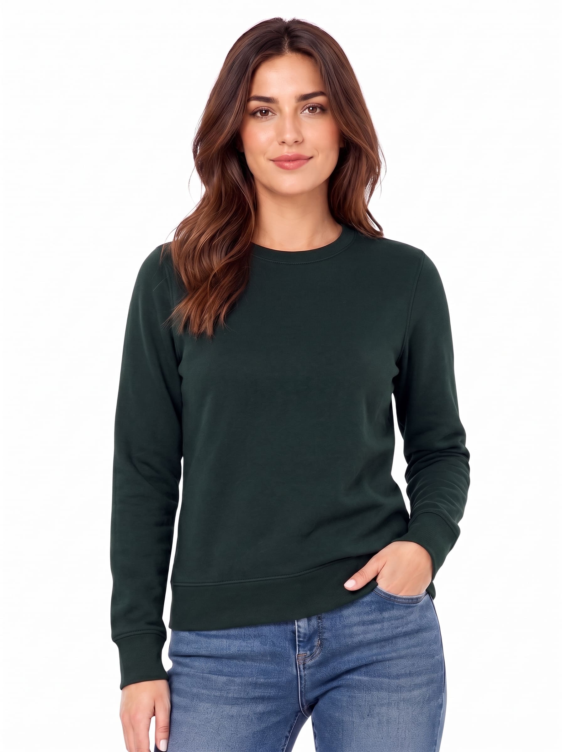 Women's Sweatshirts Pack of 3 | SKM Bottle Green