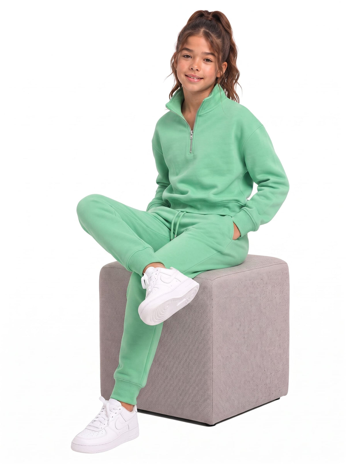 Girls Quarter Zip Tracksuit | SKM