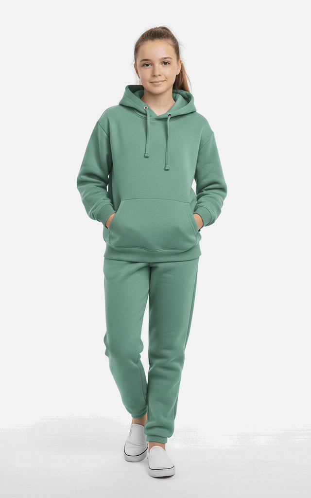 Pullover Hoodie Tracksuit for Girls – Cute & Comfy Everyday Tracksuit Indigo