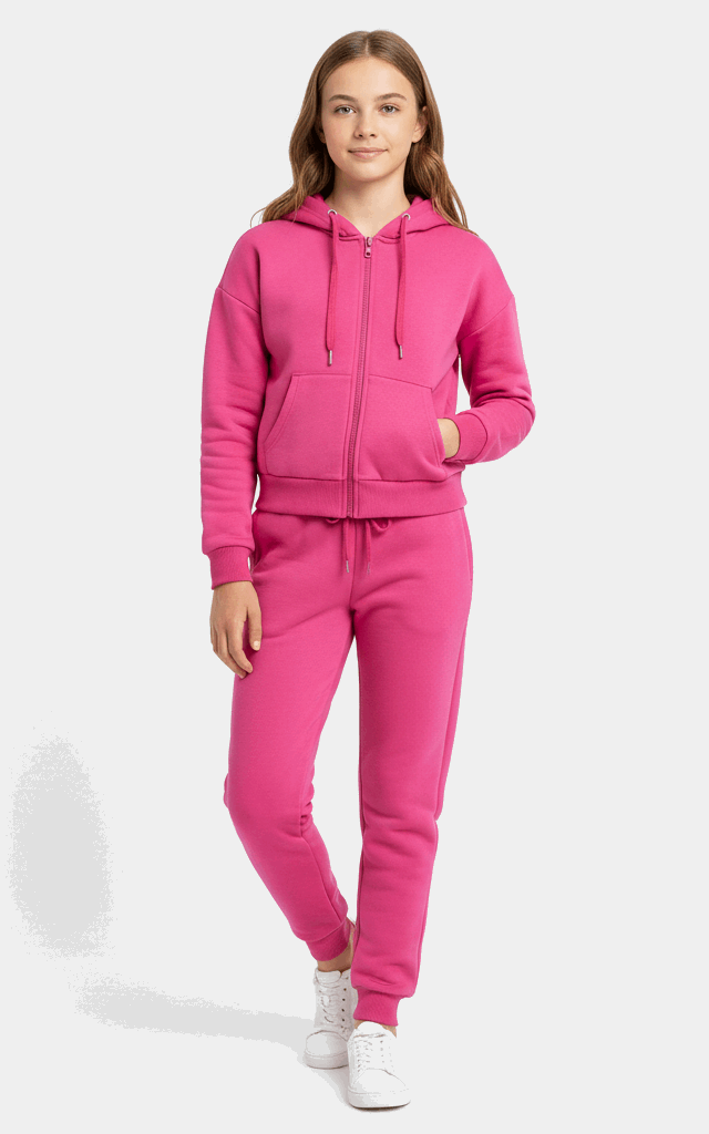 Zipper Hoodie Tracksuit for Girls – Stylish & Cozy Everyday Indigo