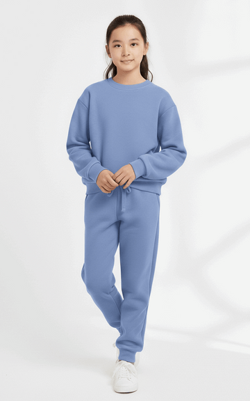 Classic Sweatshirt Tracksuit for Girls – Cozy & Stylish Everyday Tracksuit Indigo