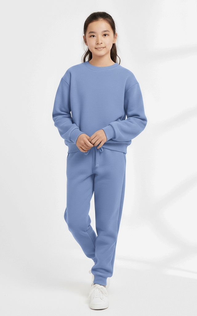 Classic Sweatshirt Tracksuit for Girls – Cozy & Stylish Everyday Tracksuit Indigo