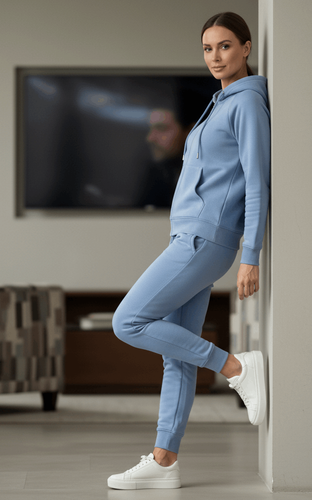 Indigo Zipper Hoodie Tracksuit