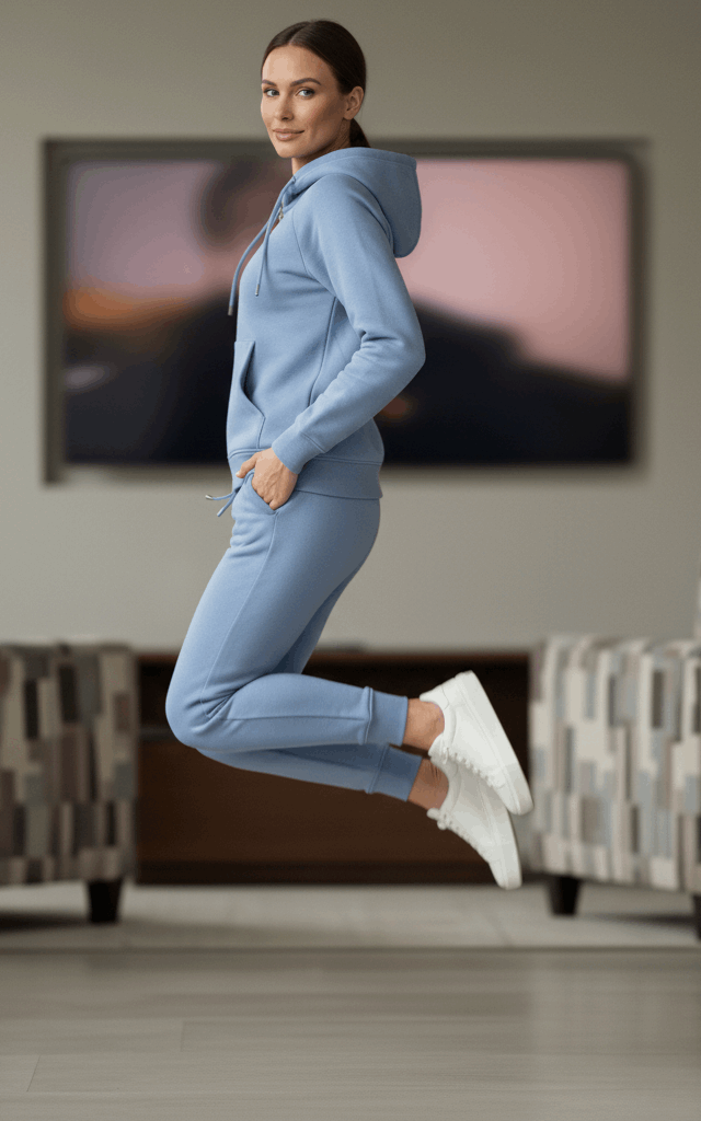 Indigo Zipper Hoodie Tracksuit