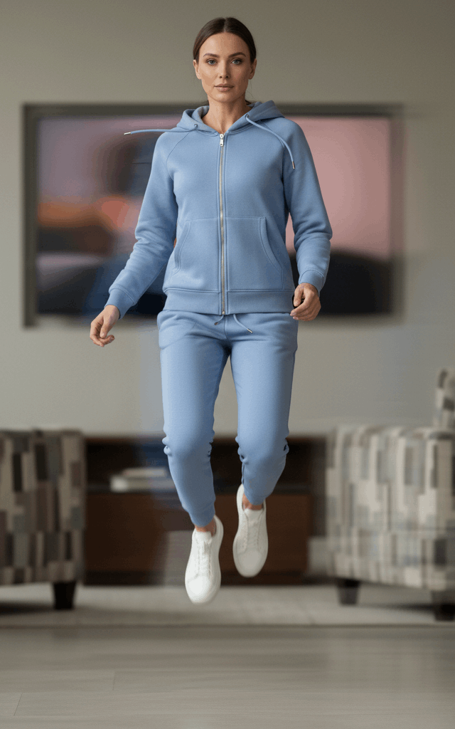 Indigo Zipper Hoodie Tracksuit