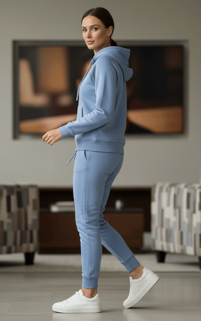 Indigo Zipper Hoodie Tracksuit