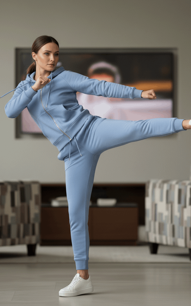 Indigo Zipper Hoodie Tracksuit