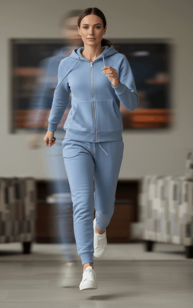 Indigo Zipper Hoodie Tracksuit
