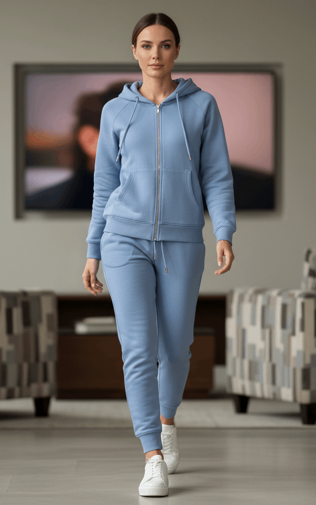 Indigo Zipper Hoodie Tracksuit