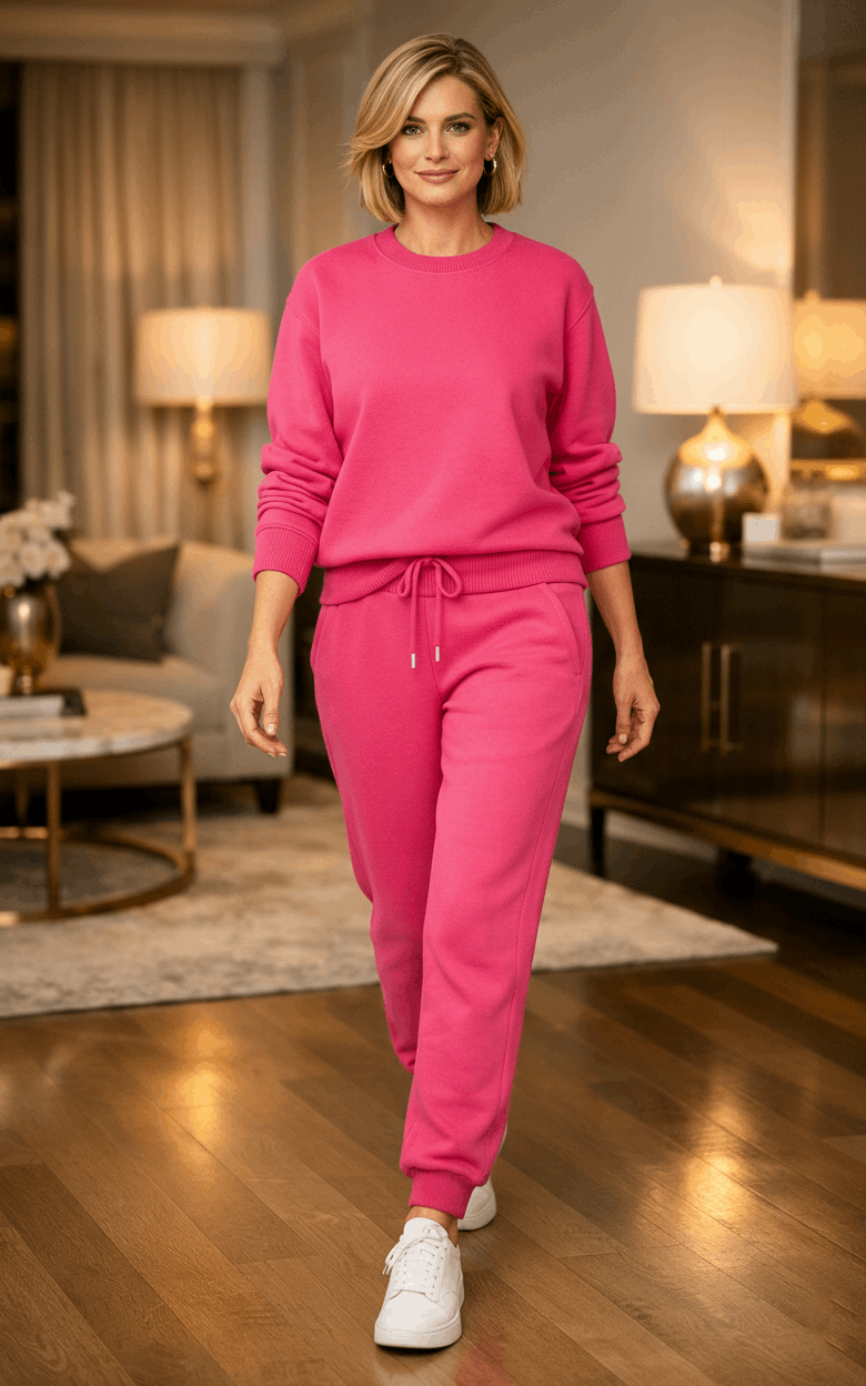 Pink Sweatshirt Tracksuit Pink
