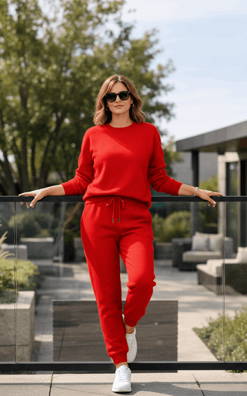 Red Sweatshirt Tracksuit Red