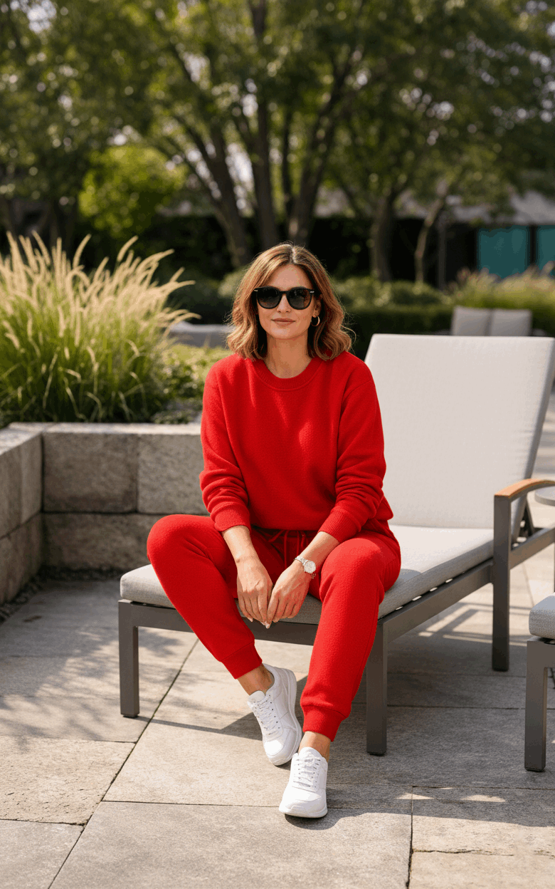 Red Sweatshirt Tracksuit