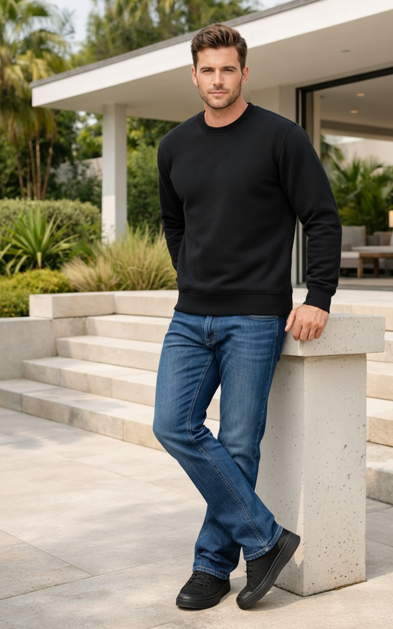 Black Men's Classic Sweatshirt