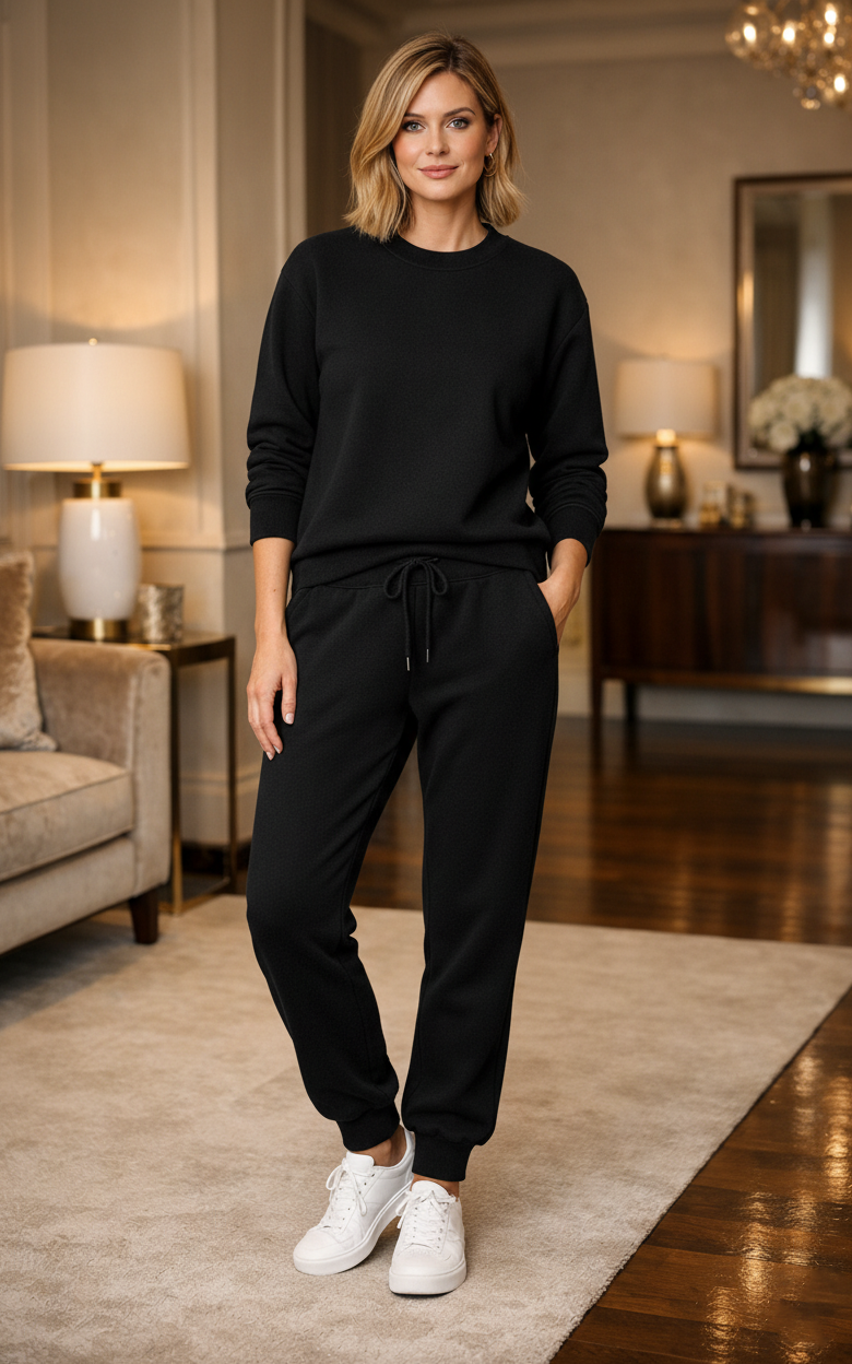 Black Sweatshirt Tracksuit Black