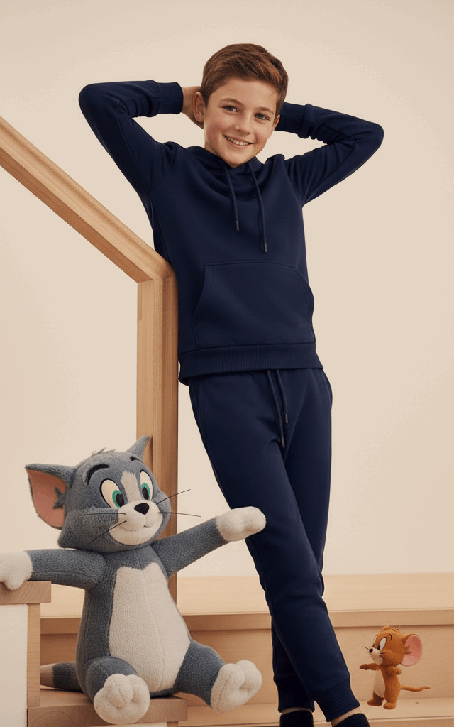 Navy Hoodie Tracksuit Navy Blue