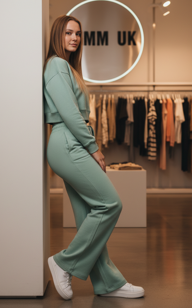 See Green Crop Sweatshirt & Flapper Trouser Tracksuit