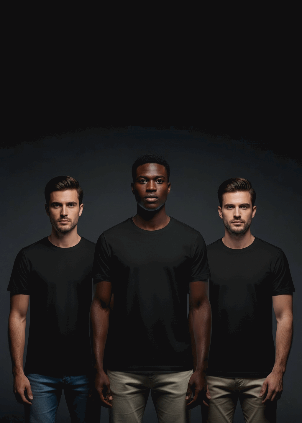 3 Black Pack of 3 Men’s T-Shirts - SKM Trio Savings Black All 3