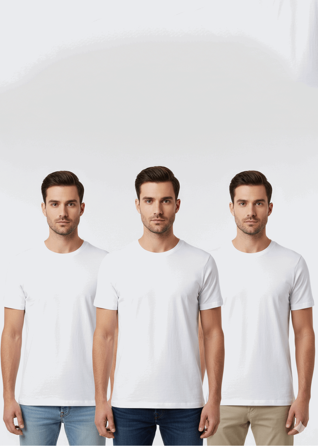 3 White Pack of 3 Men’s T-Shirts - SKM Trio Savings White All 3
