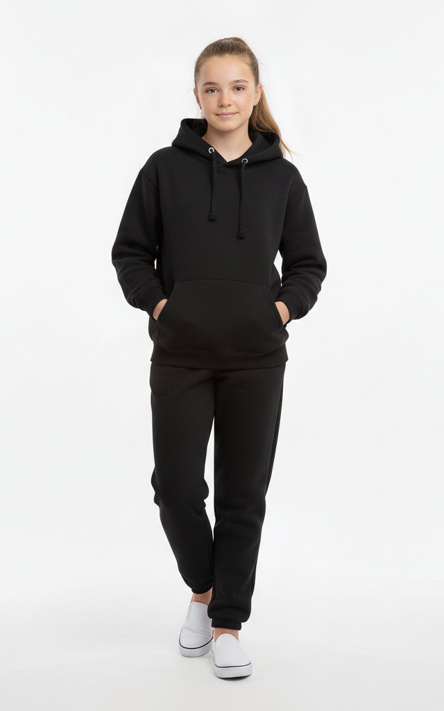 Pullover Hoodie Tracksuit for Girls – Cute & Comfy Everyday Tracksuit Red