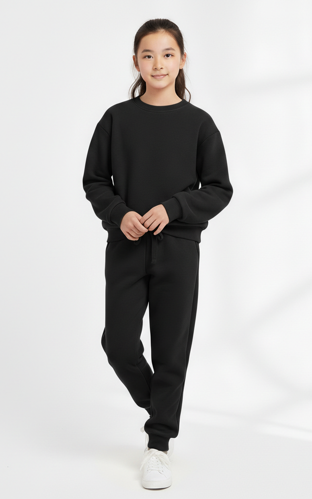 Classic Sweatshirt Tracksuit for Girls – Cozy & Stylish Everyday Tracksuit Red