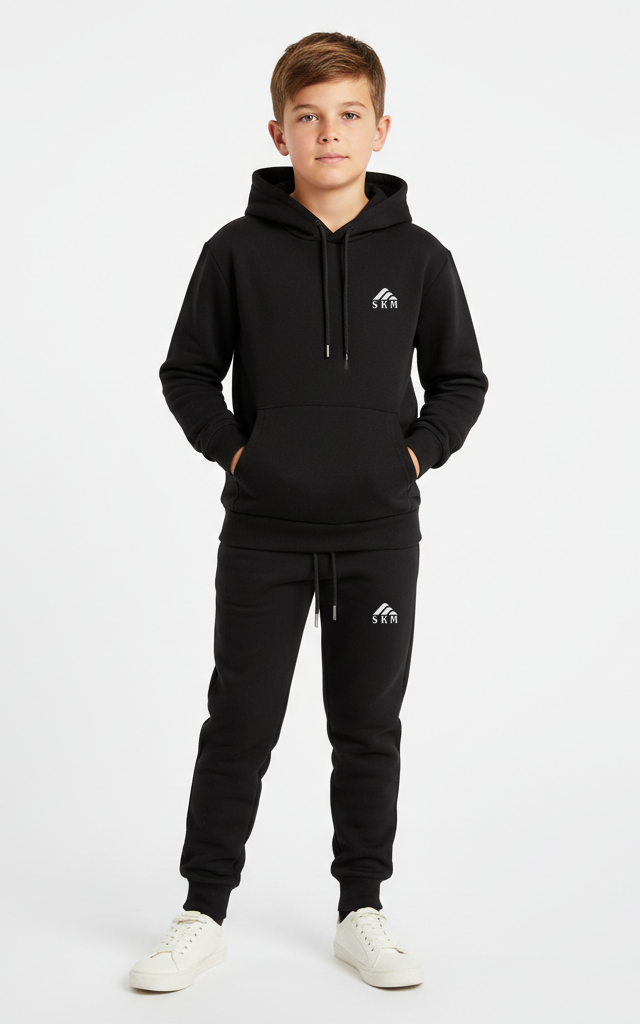 Cotton / Boys' 2 Piece Tracksuits / Boys' Activewear Sets: Fashion Black