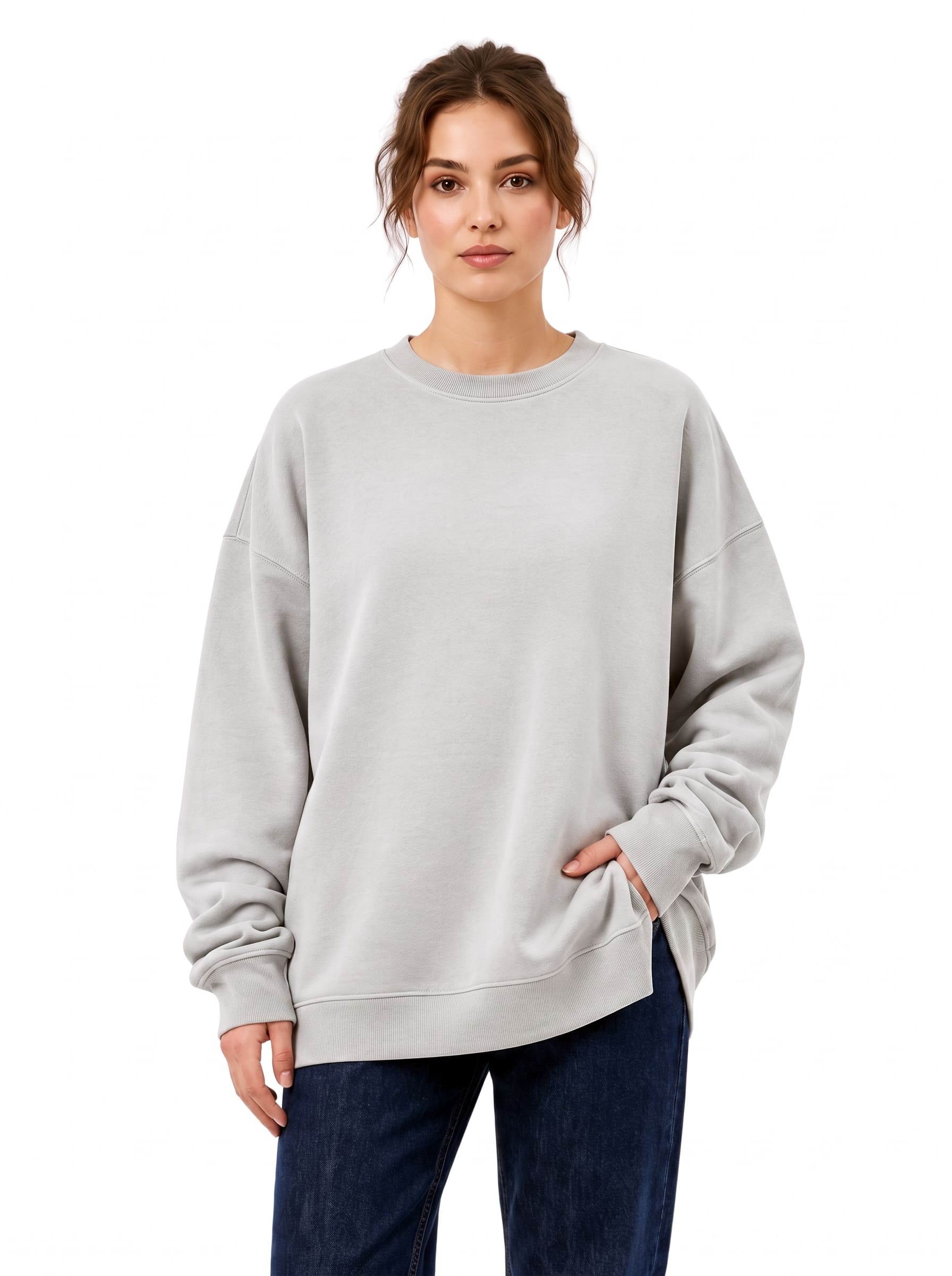 Oversized Women's Sweatshirts | SKM Heather Grey