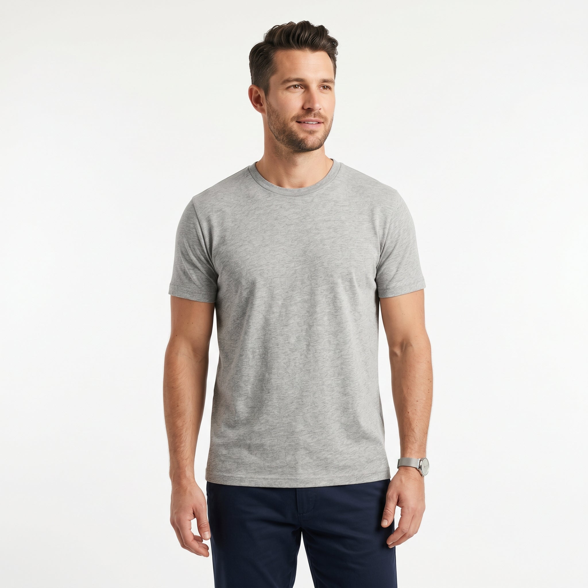 Men's 100% Cotton T-Shirt | Soft Breathable Crew Neck Basic Tee | Everyday Casual Essential Top