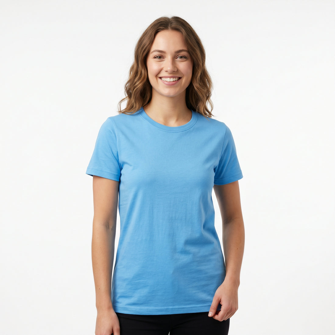 Women's 100% Cotton T-Shirt | Soft Breathable Crew Neck Basic Tee | Everyday Casual Essential Top