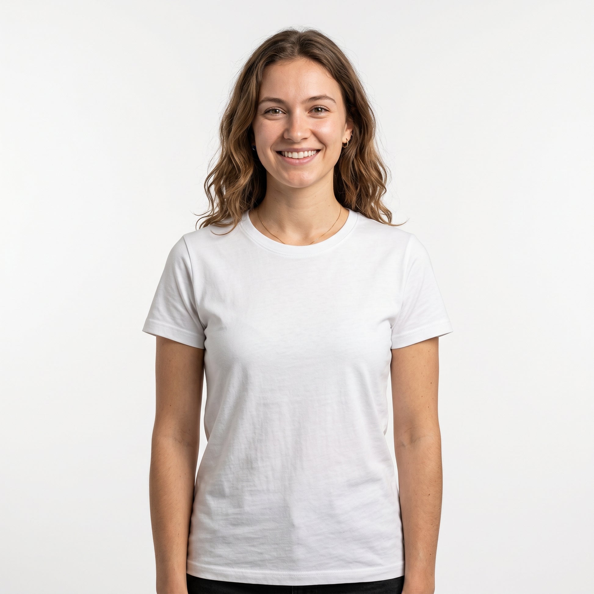 Women's 100% Cotton T-Shirt | Soft Breathable Crew Neck Basic Tee | Everyday Casual Essential Top White