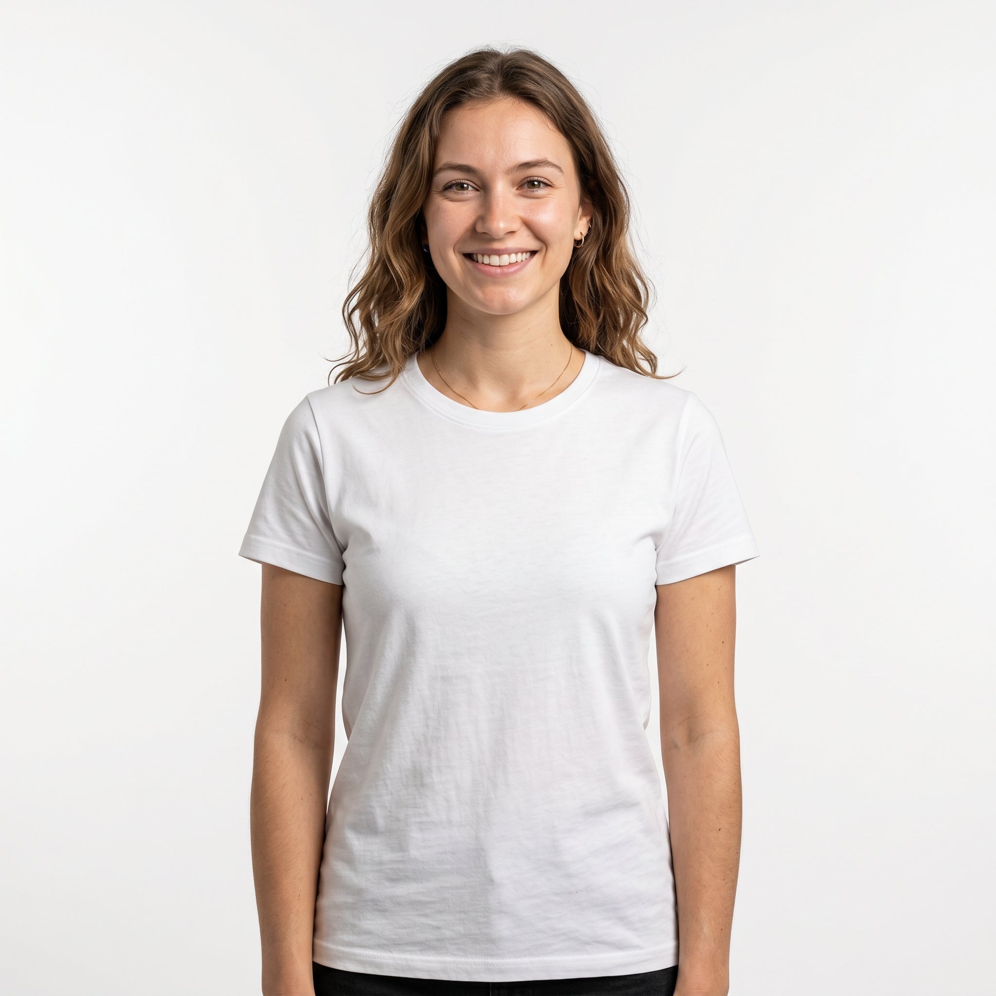 Women's 100% Cotton T-Shirt | Soft Breathable Crew Neck Basic Tee | Everyday Casual Essential Top White