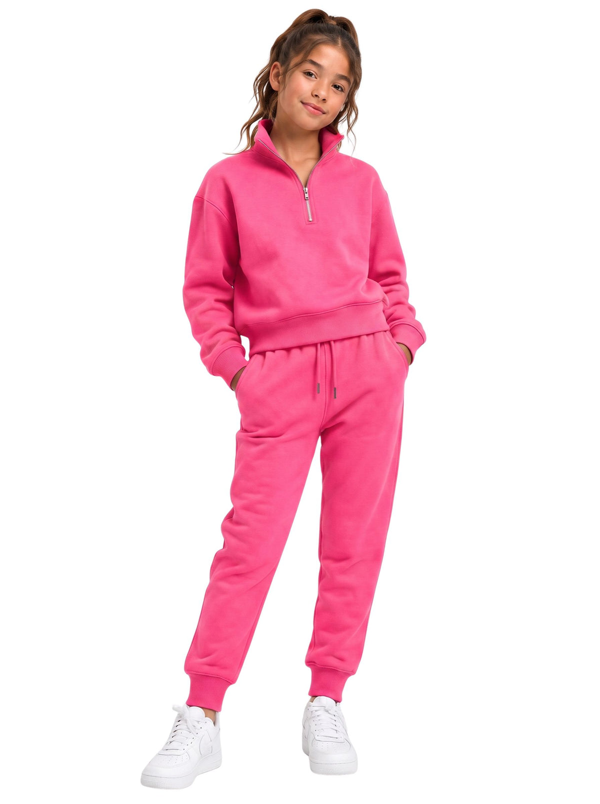 Girls Quarter Zip Tracksuit | SKM