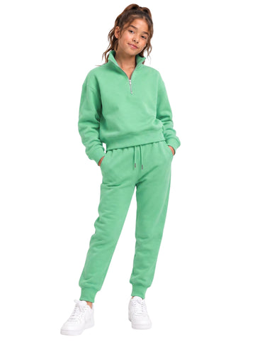 Girls Quarter Zip Tracksuit | SKM