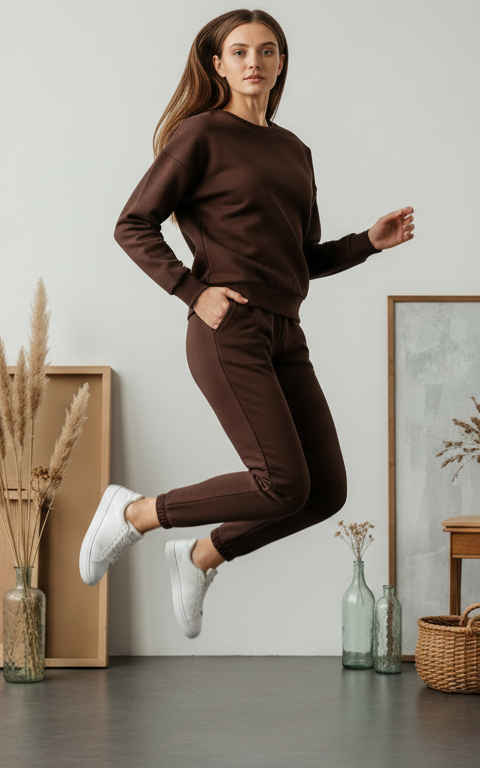 Chocolate Brown Sweatshirt Tracksuit