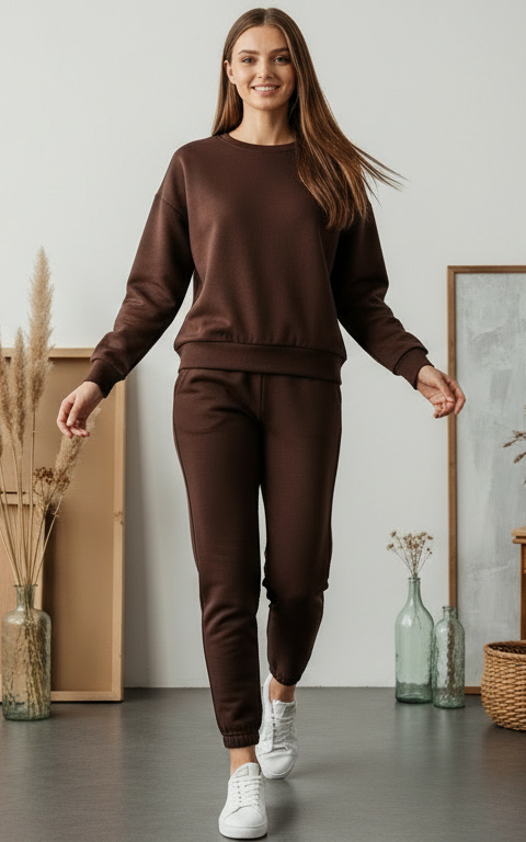 Chocolate Brown Sweatshirt Tracksuit
